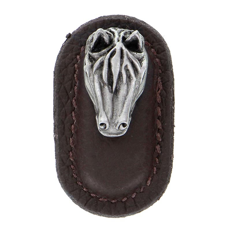 Equestre Novelty Knob, Brown, Antique Nickel