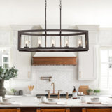 Prathik 5-Light Dining Room Chandelier with Clear Glass,Oiled Rubbed Bronze Finish