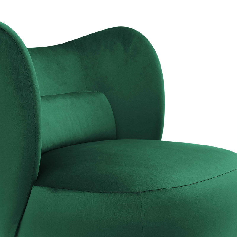 Emiline 61Cm Wide Barrel Chair, Green Velvet