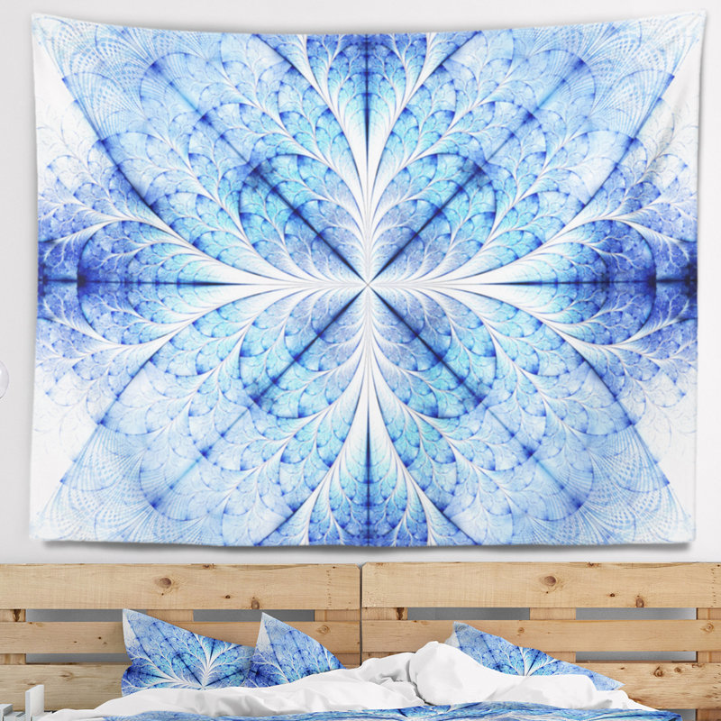 Tapisserie à motif symétrique floral, H 50 po x l 60 po