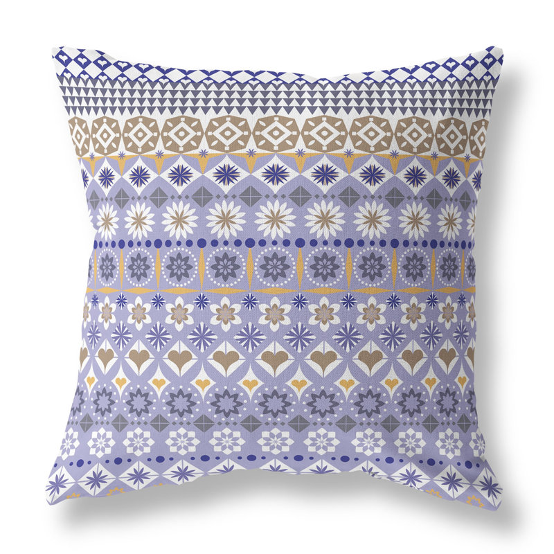 Coussin décoratif réversible Shape Synergy, H 20 po x l 20 po, Bleu / gris / orange