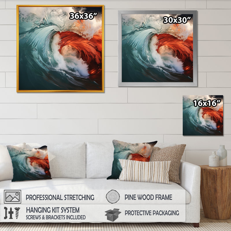«Green Green Wave», impression sur toile, Toile tendue, H 24 po x l 24 po x P 1 po