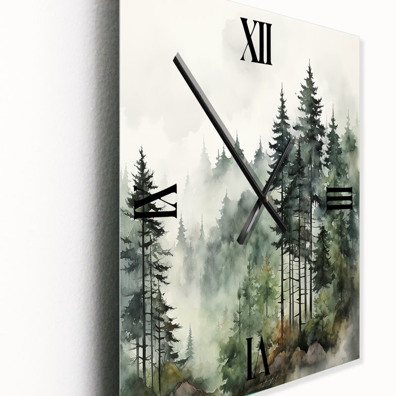 Horloge murale pin en métal Misty Morning I, Petit