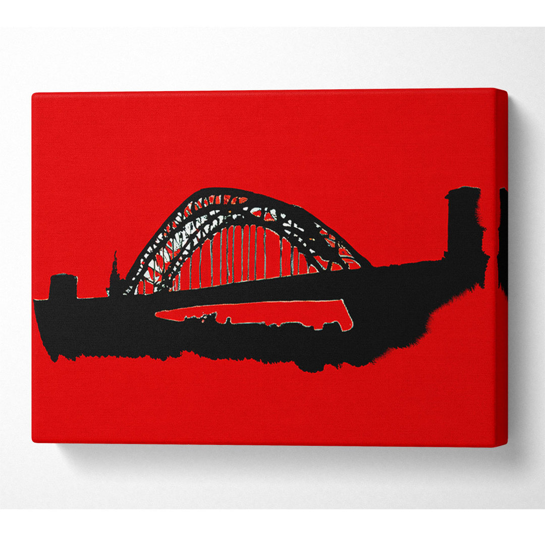 Sydney Harbour Bridge Retro Rot - Kunstdrucke auf Leinwand