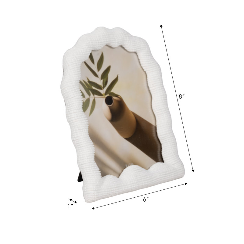 Sagebrook Home 4X6 Wavy Arch Photo Frame, White, 5" x 7"