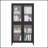 Classic Metal Storage Cabinet With 4 Glass Doors And 4 Adjustable Shelves, Waffle Grid Tempered Glass For Display And Organization