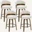 Tabouret de bar pivotant en noyer courbé de style Mid-Century avec siège rembourré épais et capacité de 350 lb (ensemble de 4)-396633067-396633069