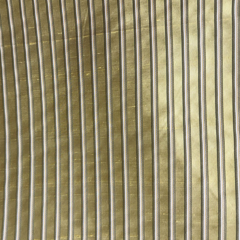 Zarela Fabric | Shiny Thin Stripe Silk Fabric | Drapery & Curtain Fabric, Lemon