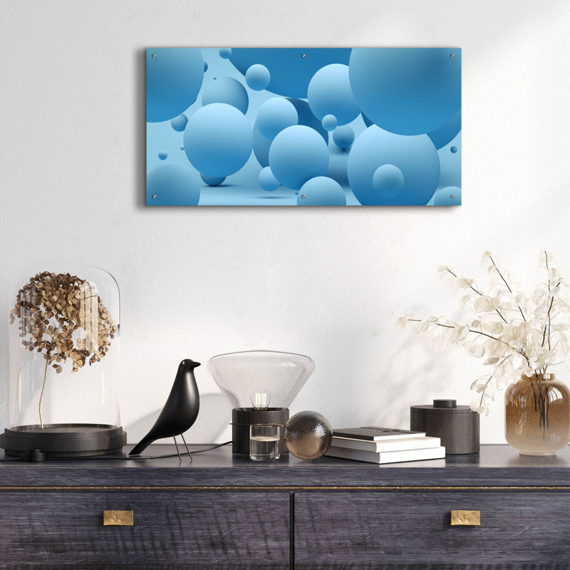 «Bubble Rain» par Epic Portfolio, art mural en verre acrylique, H 24 po x l 48 po x P 0,2 po