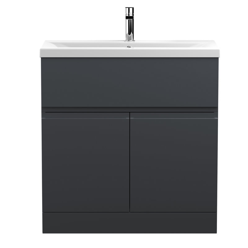 Urban 810mm Single Bathroom Vanity with Basin, Satin Anthracite