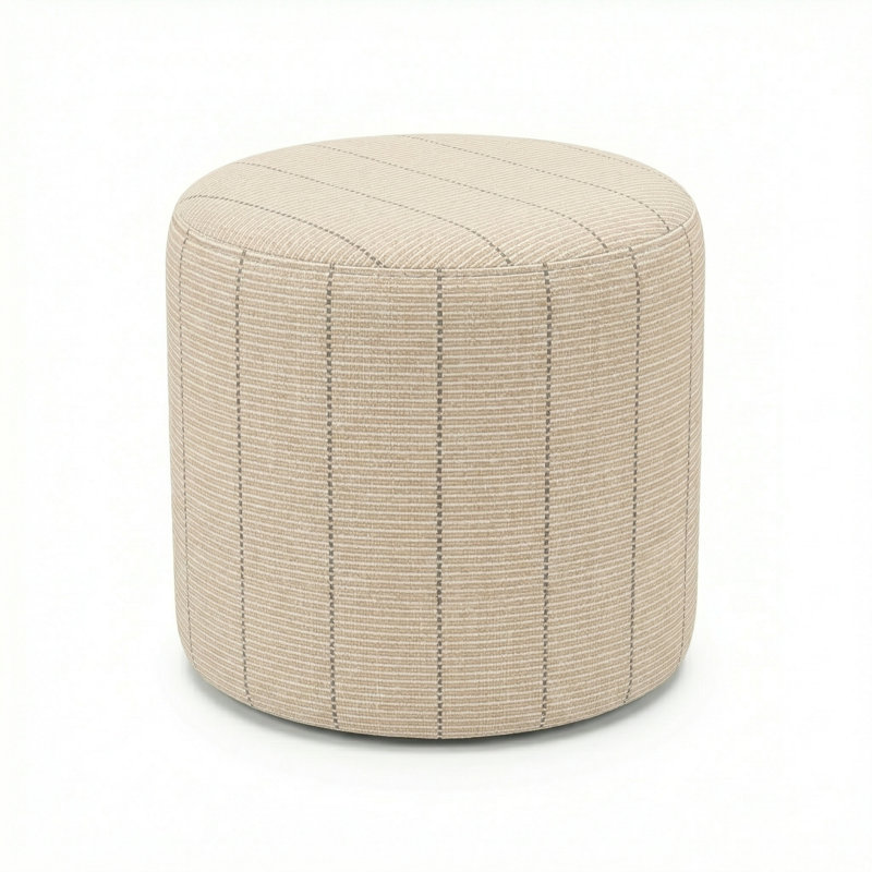 Berlin Gardens Lilly Hive 18" Round Pouf, Beige