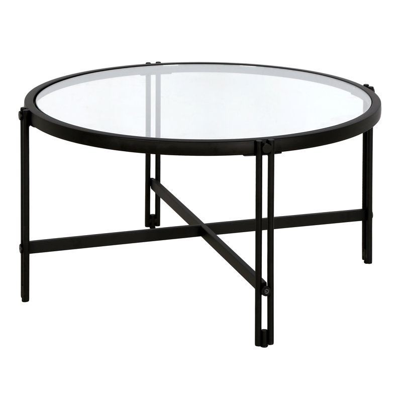 Inez Cross Legs Coffee Table, Blackened Bronze