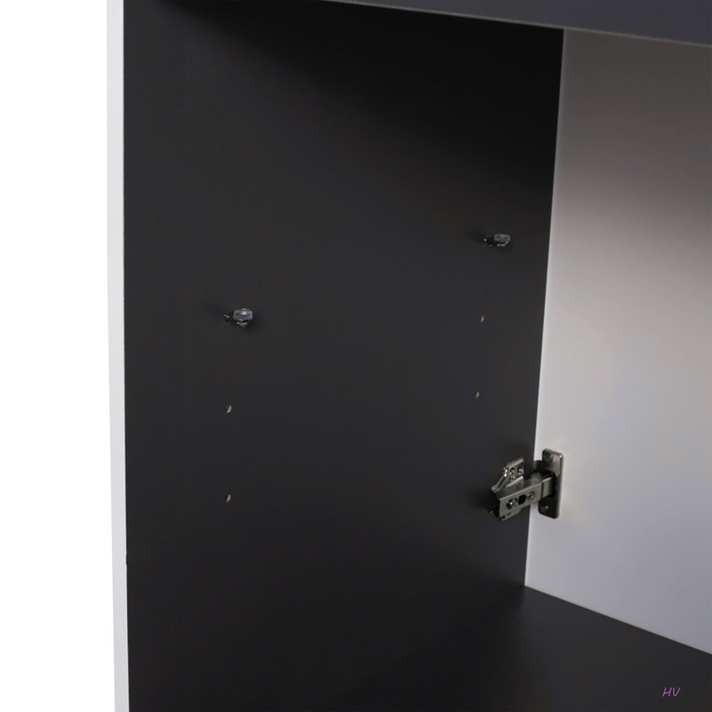 Meuble-lavabo autoportant 36 po et 2 portes d'armoire à fermeture en douceur (emballage KD) - sans le lavabo, Blanc, 36"