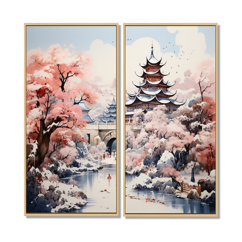 Art chinois sur la route de la soie V - Art populaire chinois, H 40 po x l 40 po, Impression encadrée flottante, Crème, crème