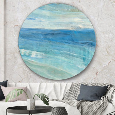 " 'From The Shore' - Painting Print On Metal Circle " Painting Print