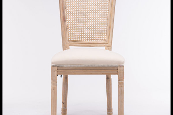 Chaise de salle à manger en bois massif, Crème