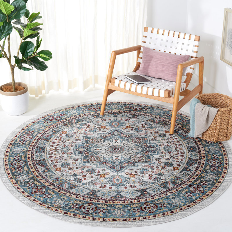 Bayside Performance Machine Washable Oriental Rug, Round 6'7"