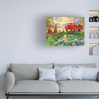 Henriette Chinaglia Sunset Lake Pier Canvas Art