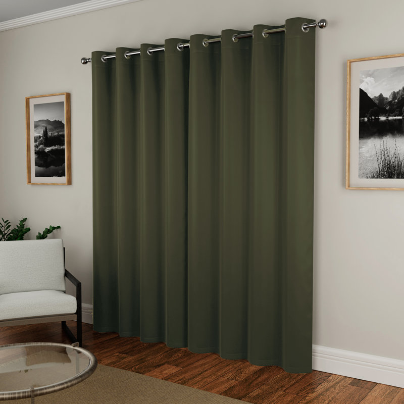 Room Darkening Curtain Pair, Olive Green, 168 W x 229 D cm