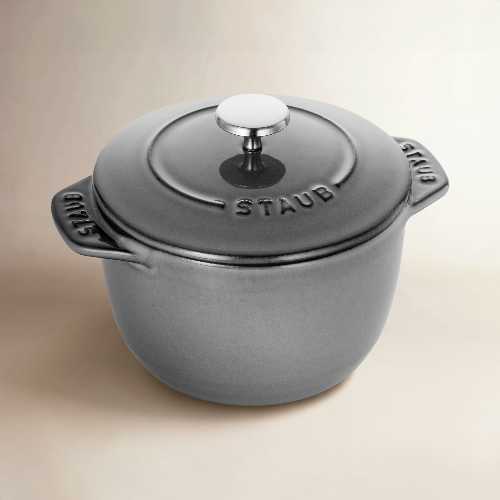 Staub Cast Iron Petite French Oven, Graphite Gray, 1.84 quarts