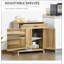Buffet Farmhouse avec portes de grange, tiroir et tablette réglable pour un rangement polyvalent et un charme rustique dans le salon ou le vestibule-129703215