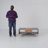 Pedestal 43" W Rectangular Coffee Table with Two Storage Drawers