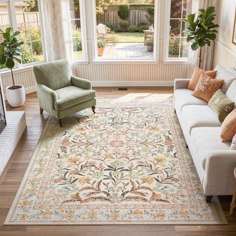  Tapis lavables antidérapants Boho, Rectangulaire 8 pi x 10 pi