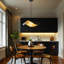Luminaires suspendus albâtre en marbre noir Farmhouse