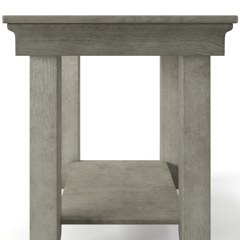 Solid Wood Top End Table, Gray, Gray