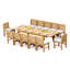12 Seats 13 Pcs Grade-A Teak Wood Dining Set: 122" Caranas Double Extension Rectangle Table And 12 Devon Armless Chairs #11DV2900-1456431406-1456431405