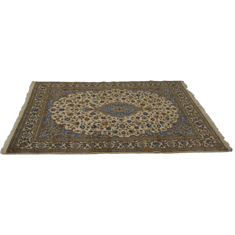 Tapis oriental beige / gris / brun en laine / coton 7 pi 7 po x 10 pi 4 po Oriental