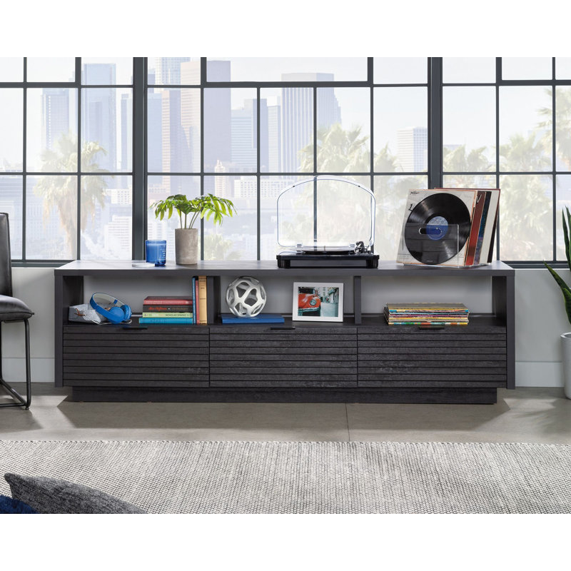 70.984'' Sideboard TV Credenza with Drawers in Raven Oak, Black
