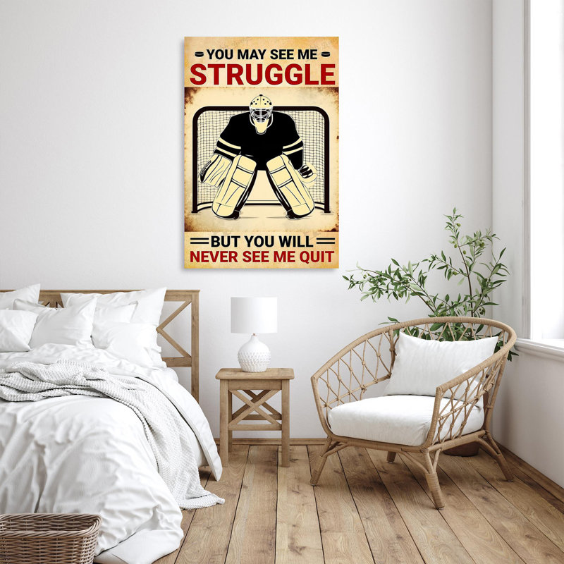 «Hockey You May See Me Struggle On», impression sur toile, H 36 po x l 24 po x P 1,25 po