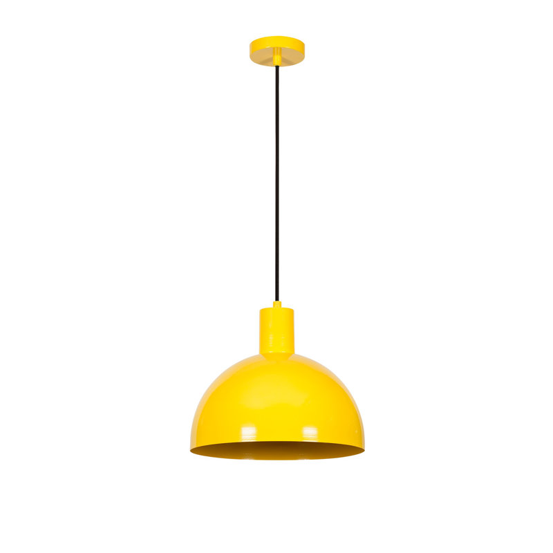 Lustre moderne jaune, 30 po de diamètre x 46 po de hauteur | Corps en métal, douille E27 (40 W maximum) | Design élégant pour le salon, la salle à manger et le vestibule | Homologué IP20, illuminez votre espace avec style