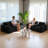Boneless Black Corduroy Sofa Bed, 4 In 1 Foldable Floor Sofa Couch , Convertible 3 Seater Boneless Couch Folding Recliner Sleeper Chair-1030370685