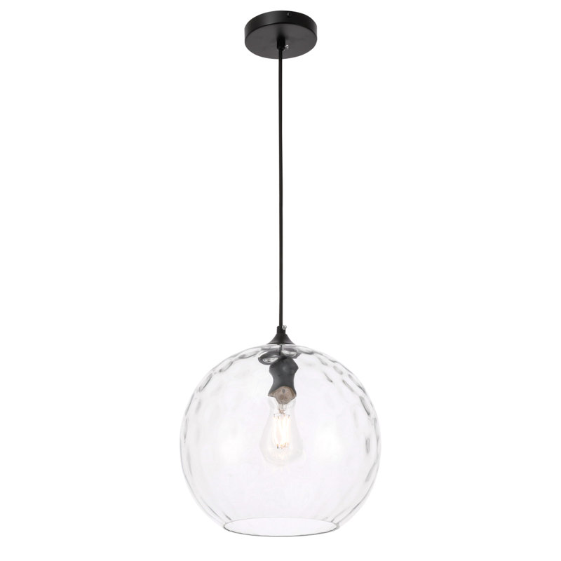 Douthit 1 - Light Single Pendant, Black, 12.2" H x 11.8" W x 11.8" D