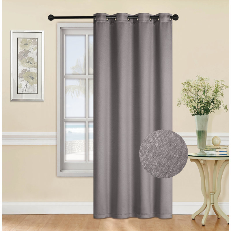 Panneau de rideau simple occultant et isolant avec œillets, L 54 po x L 63 po, Gris foncé
