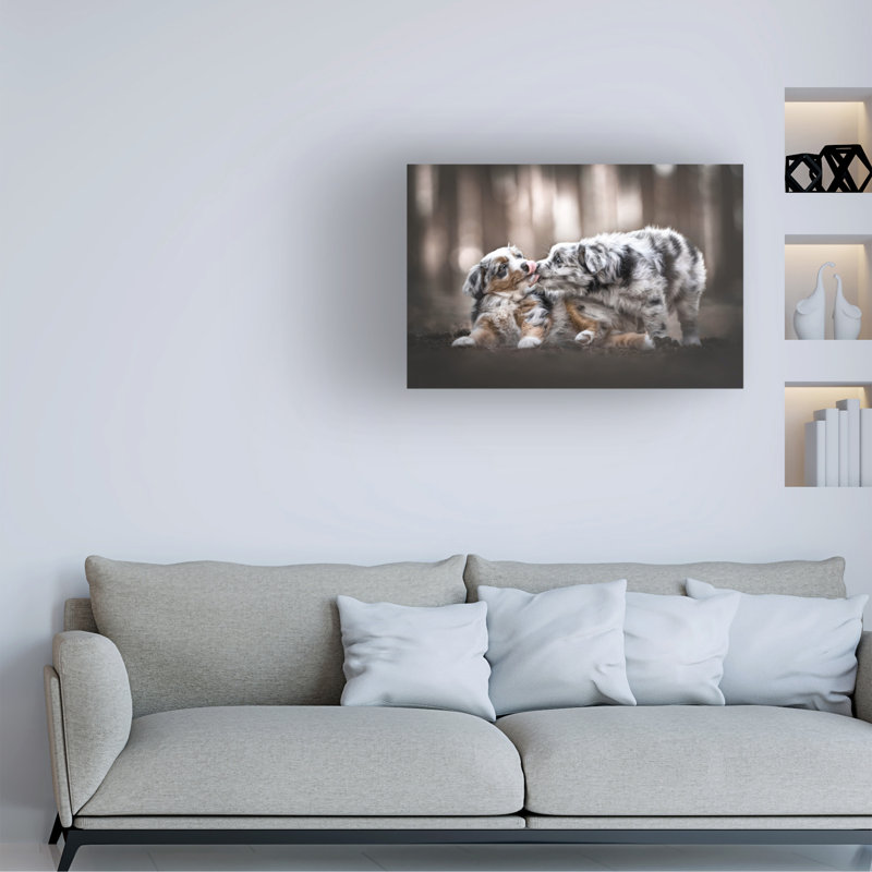 «Natalie Grosse Puppy Kisses 2», art sur toile, H 16 po x l 24 po