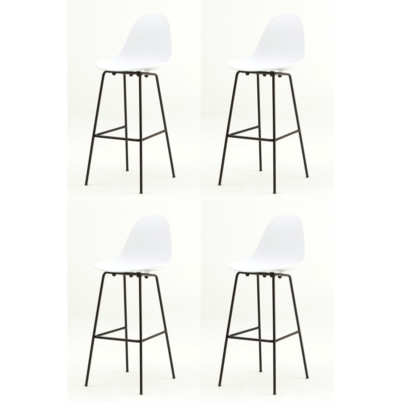 TA Bar & Counter Stool, Bar Stool (29.5" Seat Hight), Black, White