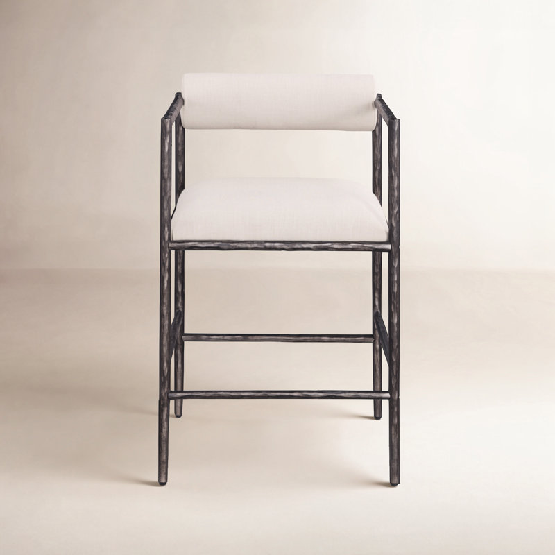Tabouret de comptoir Axis, Noir antique, Beige