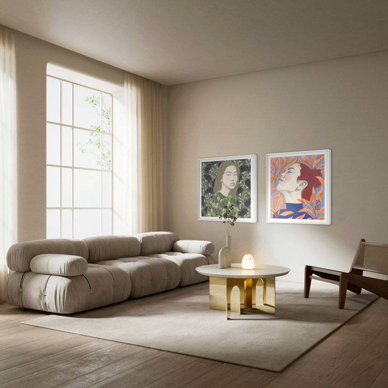 Dara Print, 36" H x 36" W, White