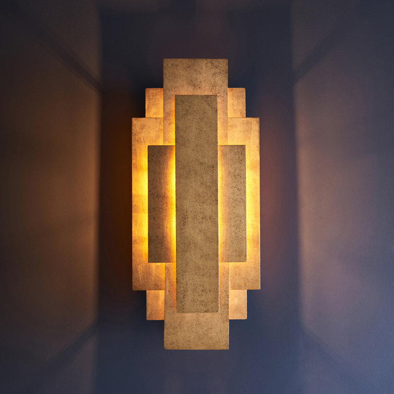 Melora LED Flush Mounted Sconce, Antique Gold Leaf