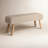 Verada 48-inch Long Handwoven Natural Wool and Eucalyptus Wood Bench
