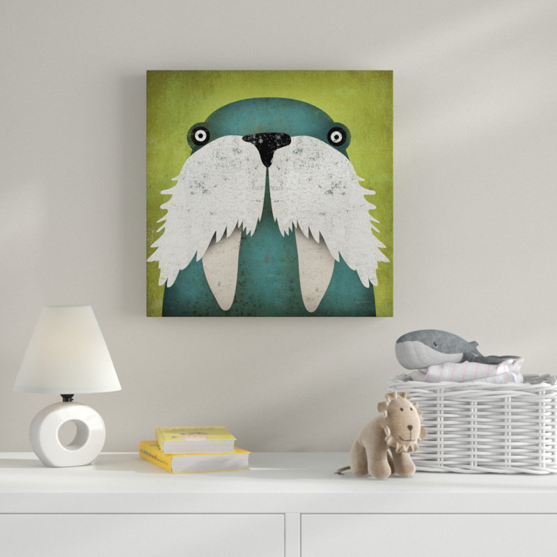« walrus », art sur toile, H 35 po x l 35 po x P 2 po