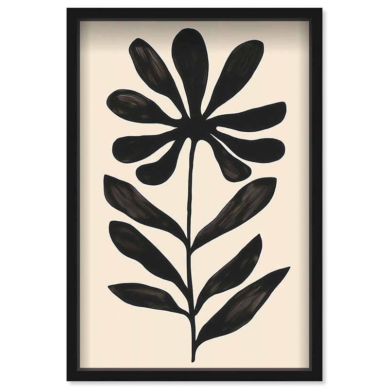 Oliver Gal Fronds of Nightfall II Abstract - Luxury Shadowbox Framed Wall Art, Black, 31.5" H x 21.5" W