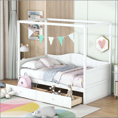 Canopy Day Bed With 2 Drawers