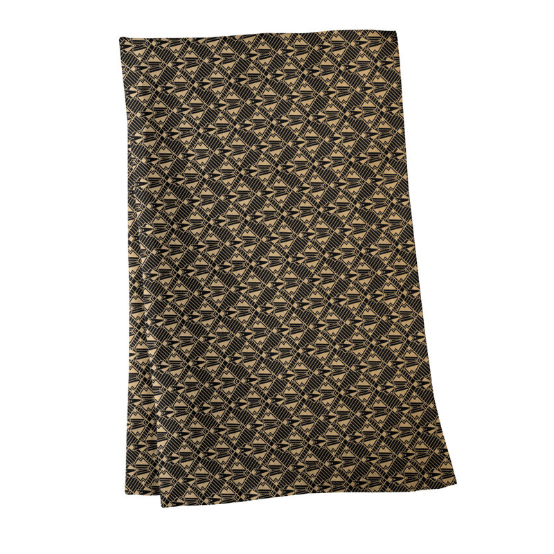 Torchon Suoz Classic Art Deco, Polyester sergé, Noir / Jaune
