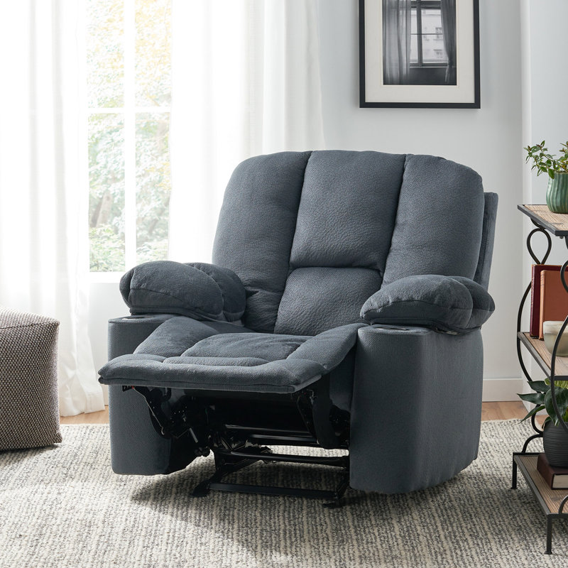 Fason Upholstered Recliner, Steel