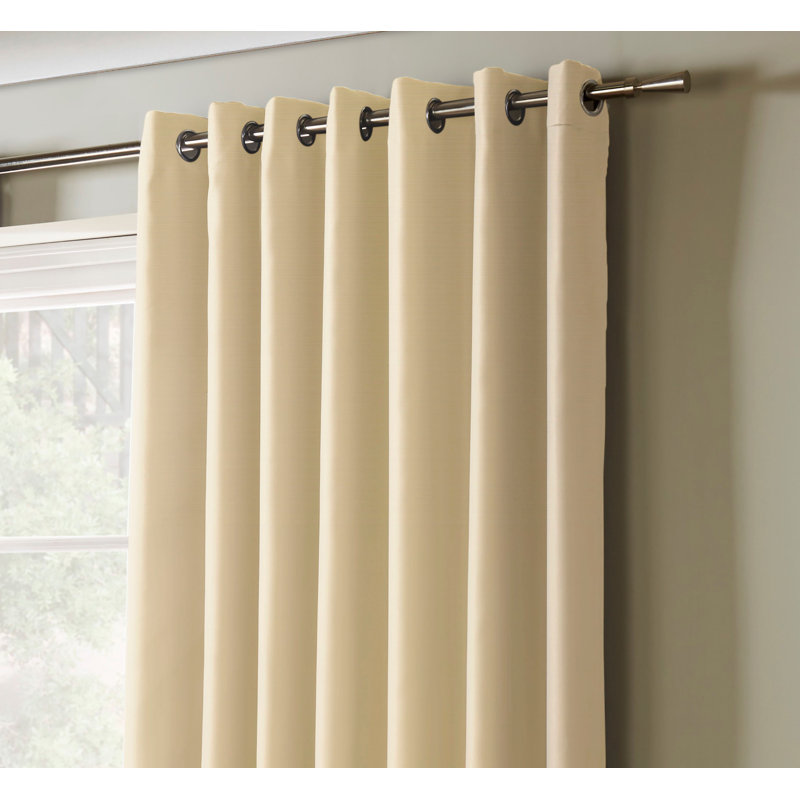 Nashli Room Darkening Eyelet Ring Top Curtains, Cream, 117 W x 183 D cm
