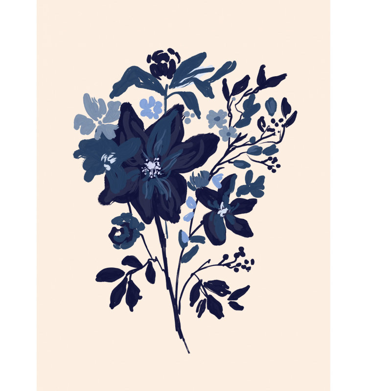 Blue Floral Bouquet by Josie George — Botanical Wall Art, 40 × 60, Wrapped Canvas, Does Not Apply
